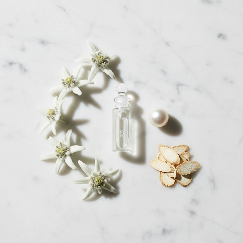 ELYON Setting Mist – ingrédients actifs Acide Hyaluronique Edelweiss Perle Hydrolysée Réglisse