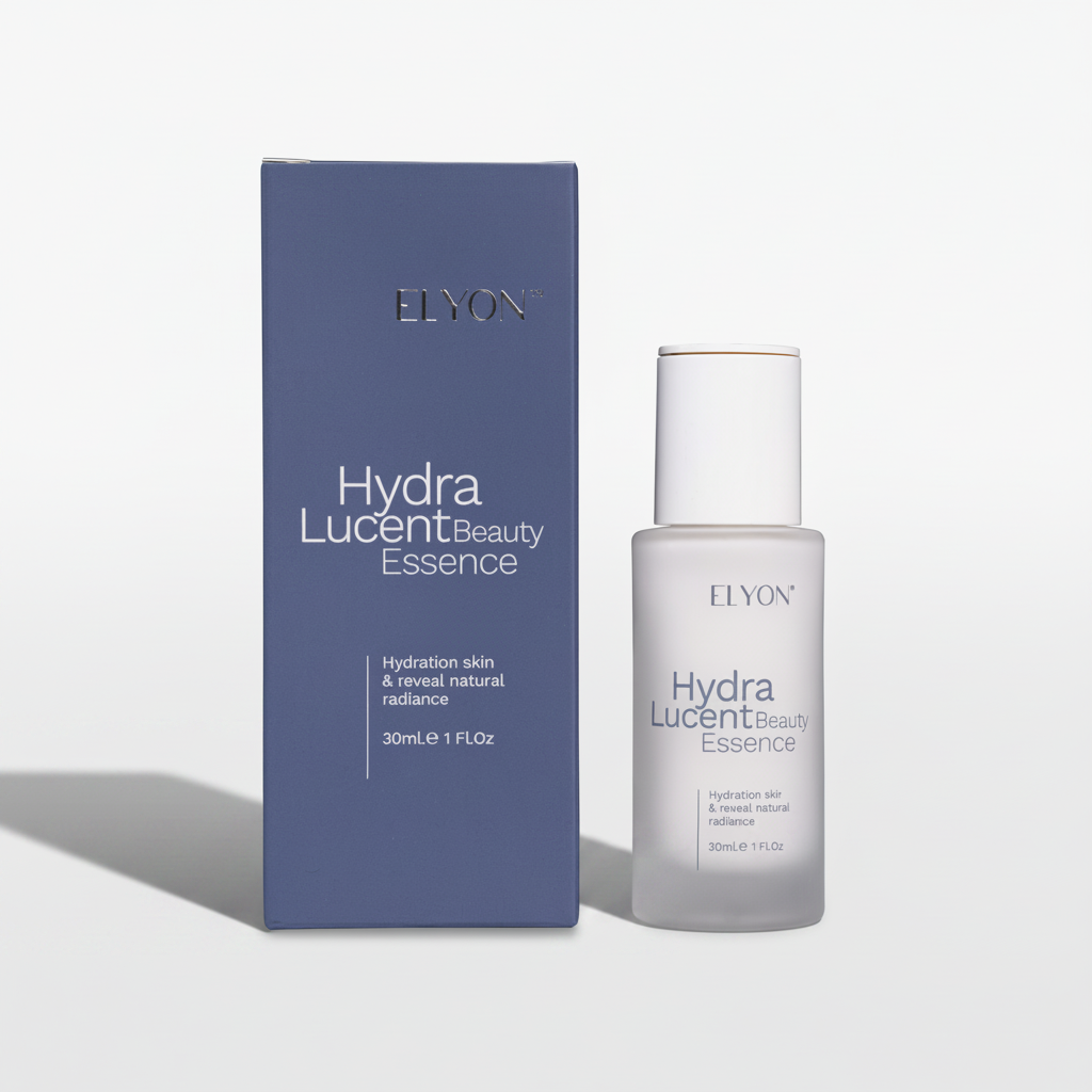 ELYON Hydra Lucent Beauty Essence – luxury product shot fond gris perle