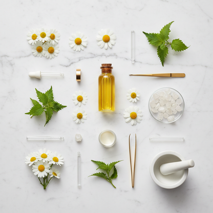 ELYON Moist & Calm Essence – ingrédients actifs Camomille Perilla Géranium Acide Succinique