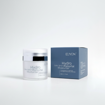 ELYON Hydro Color-Smart Immortal Moisturizer – luxury product shot fond gris perle