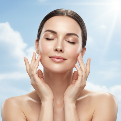 Femme peau repulpée lumineuse ELYON DermaDoc Cloud Booster ambiance nuage hydratation intense